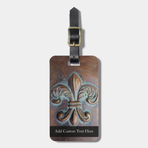 Vintage-Look Fleur-de-Lis-Tasche oder Gepäckanhäng Gepäckanhänger
