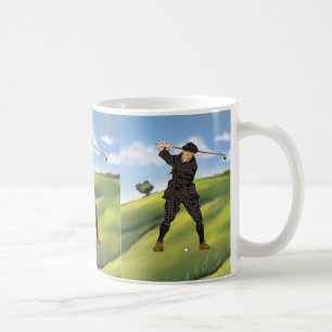 Vintage-Look Period Golfer Golf Großer Becher Kaffeetasse