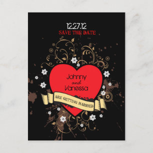 Vintage Look Rock & Roll Music Hochzeit Ankündigungspostkarte