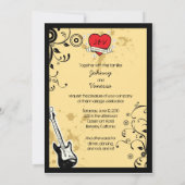 Vintage Look Rock & Roll Music Hochzeit Einladung (Rückseite)