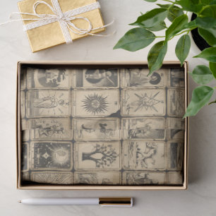 Vintage-Look Sepia-Tarotkarte Seidenpapier