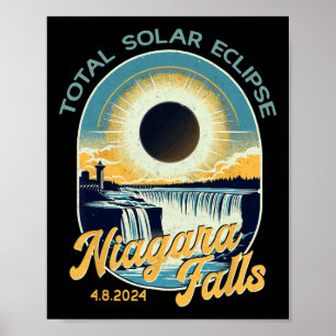 Vintage-Look Totale Sonnenfinsternis Niagara Fälle Poster