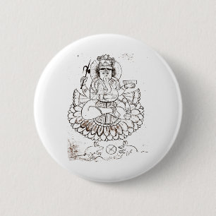 Vintage Lord Ganesha T-Shirt Hindu Hinduismus Yoga Button