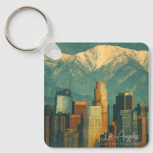 Vintage Los Angeles Aquarell Retro California Schlüsselanhänger
