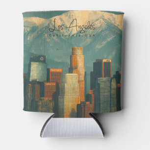 Vintage Los Angeles Aquarell   Retro Kalifornien Dosenkühler