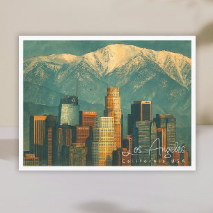 Vintage Los Angeles Aquarell   Retro Kalifornien Feiertagspostkarte