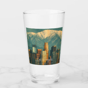 Vintage Los Angeles Aquarell   Retro Kalifornien Glas