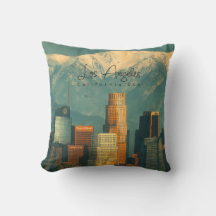 Vintage Los Angeles Aquarell   Retro Kalifornien Kissen