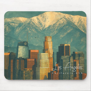 Vintage Los Angeles Aquarell   Retro Kalifornien Mousepad
