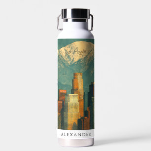 Vintage Los Angeles Aquarell Retro Kalifornien Trinkflasche