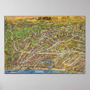 Vintage Los Angeles Bildkartenposter 1974 Poster