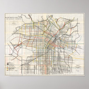 Vintage Los Angeles Kalifornien Landkarte Poster 1