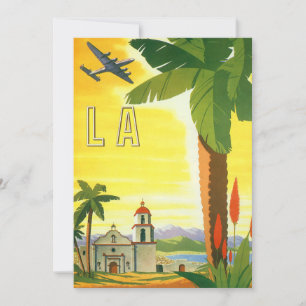 Vintage Los Angeles, Kalifornien Mission mit Palme Einladung