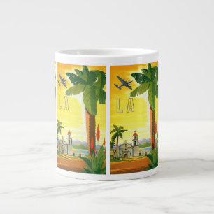 Vintage Los Angeles, Kalifornien Mission mit Palme Jumbo-Tasse