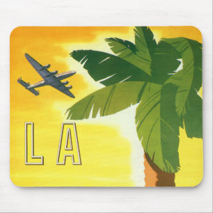 Vintage Los Angeles, Kalifornien Mission mit Palme Mousepad