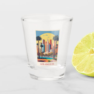 Vintage Los Angeles Kalifornien Stadt-Skyline Reis Schnapsglas
