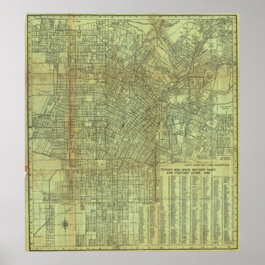 Vintage Los Angeles Kartenposter 1920 Poster (Vorne)