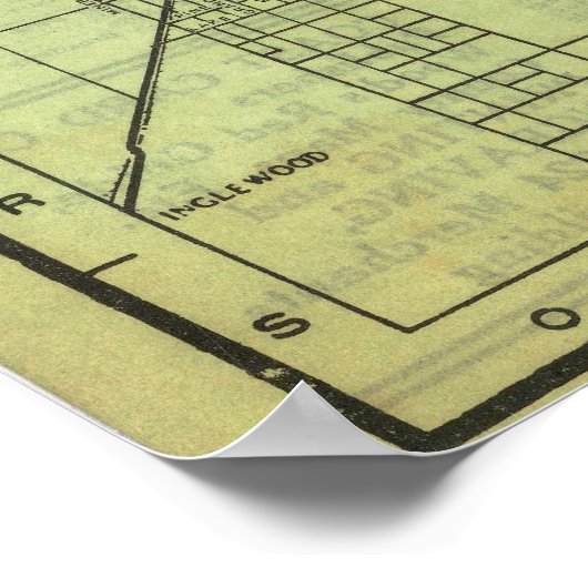 Vintage Los Angeles Map Poster 1920 (Ecke)