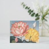 Vintage Lotus-Blume, die heilige ägyptische Bean Postkarte (Stehend Vorderseite)