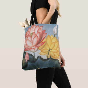 Vintage Lotus-Blume, die heilige ägyptische Bean Tasche