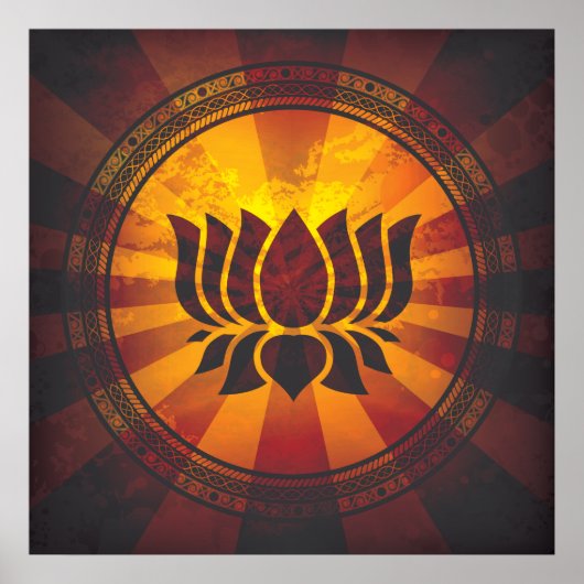 Vintage Lotus-Blume Poster (Vorne)