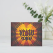 Vintage Lotus-Blume Postkarte (Stehend Vorderseite)