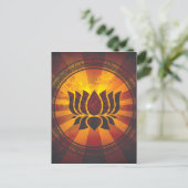 Vintage Lotus-Blume Postkarte (Stehend Vorderseite)