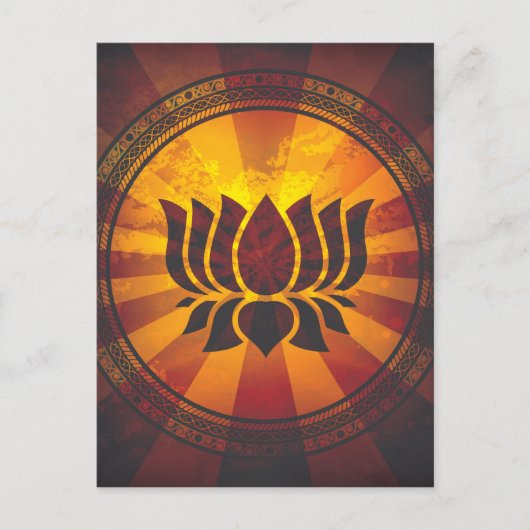 Vintage Lotus-Blume Postkarte (Vorderseite)