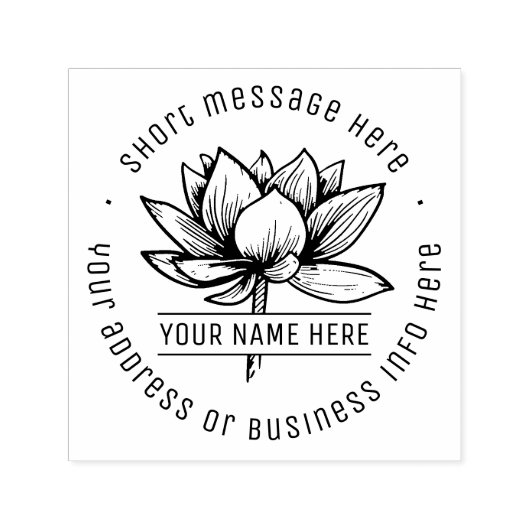 Vintage Lotus Blume Rücksendeadresse von Unternehm Permastempel (Design)