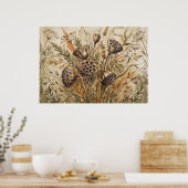 Vintage-Lotus-Botanikposter Poster (Küche)