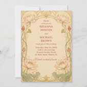 Vintage-Lotus Botanisch Romantisch Einladung (Vorderseite)