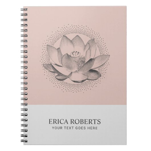 Vintage Lotus Flower illustration Blush Pink Notizblock (Vorderseite)