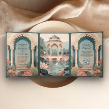 Vintage Lotus Pond Rustic Indian Palace Wedding