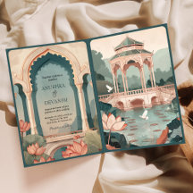 Vintage-Lotus-Teich-Rustikale indische Palast-Hoch