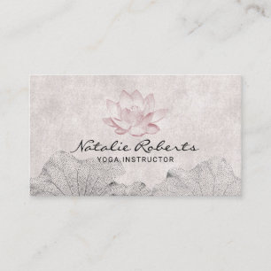 Vintage-Lotus-Zeichnung Meditation Yoga-Lehrer Visitenkarte