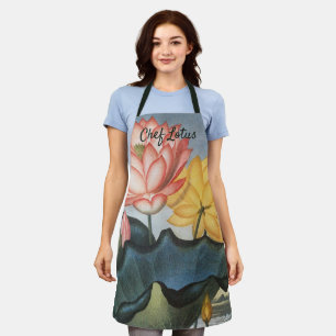 Vintage Lotusblumen, Die Heilige Ägyptische Bohne Schürze
