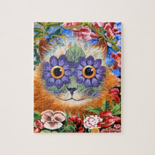 Vintage Louis Wain Flower Cat Kunstpuzzle Puzzle