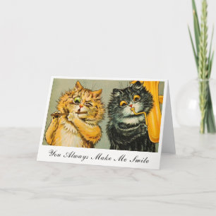 Vintage Louis Wain Katzen bringen mich immer zum L Dankeskarte