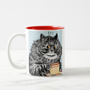 Vintage-Louis-Wain-Teetassen-Katzengeschenktasse Zweifarbige Tasse