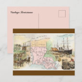 Vintage Louisiana Karte (Vorne/Hinten)