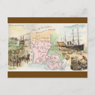Vintage Louisiana Karte