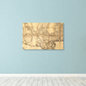Vintage Louisiana Karte Leinwand (Insitu (Holzboden))