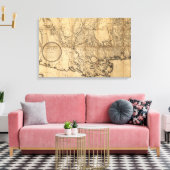 Vintage Louisiana Karte Leinwand (Insitu (Wohnzimmer))
