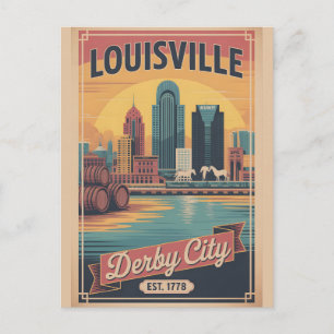 Vintage Louisville Kentucky Derby Stadt Retro Reis Postkarte