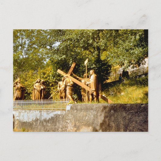 Vintage Lourdes, Kreuzstationen Postkarte (Vorderseite)