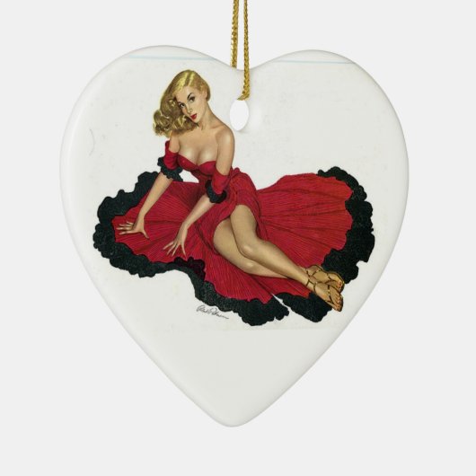 Vintage Love 1952 Keramik Ornament (Rechts)