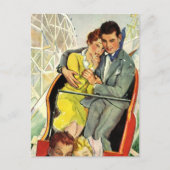 Vintage Love and Romance, Roller Coaster Ride Postkarte (Vorderseite)