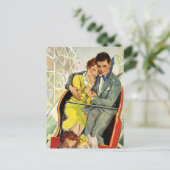 Vintage Love and Romance, Roller Coaster Ride Postkarte (Stehend Vorderseite)