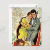 Vintage Love and Romance, Roller Coaster Ride Postkarte (Vorne/Hinten)