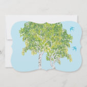 Vintage Love Bird Birch Tree Einladung Hochzeit (Rückseite)